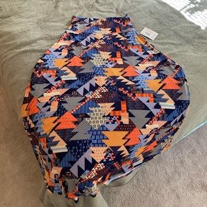 NWT LulaRoe Maxi Skirt Blue Orange Geometric